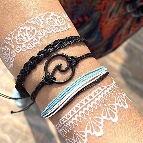 choice of all String Bracelets for Women Boho Wave Surfer Beach Wear Cute Bracelets Set Summer Friendship Jewelry Accessories Beach Stuff - color: E1:blue+black