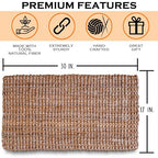 Jute Doormat 30x17 Inch, Jute Entryway, Braided Doormat, Natural Woven Welcome Mat