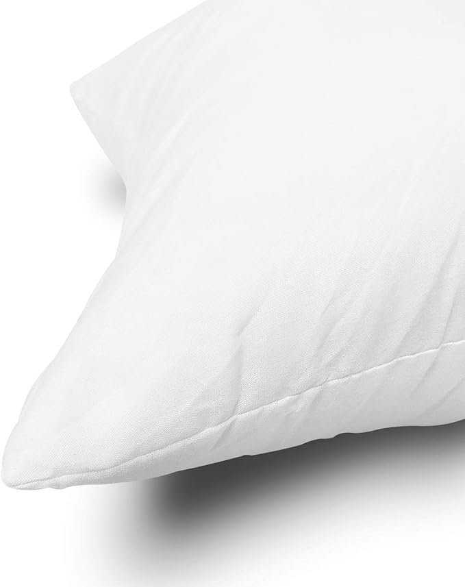 EDOW Throw Pillow Inserts, Set of 2 Lightweight Down Alternative Polyester Pillow, Couch Cushion, Sham Stuffer, Machine Washable. (White, 28x28)