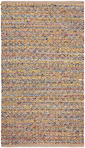 SAFAVIEH Cape Cod Collection Accent Rug - 4' x 6', Red & Natural, Handmade Coastal Braided Jute, Ideal for High Traffic Areas in Entryway, Living Room, Bedroom (CAP305Q) - color: Red/Natural, size: 4' x 6' (Rectangular)