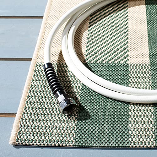 SAFAVIEH Courtyard Collection 2' x 3'7" Green/Beige CY6201 Modern Farmhouse Plaid Indoor/ Outside Waterproof Easy cleansingPatio Backyard Mudroom Accent Mat - color: Green/Beige, size: 2' x 3'7" (Rectangular)