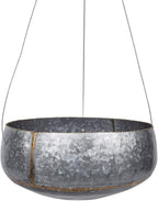Creative Co-Op Grey & Gold Hanging Iron Planter