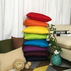 Thmyo 4-Pack 100% Cotton Lumbar Comfortable Solid Decorative Throw Pillow Case Rectangle Cushion Cover Pillowcase DIY Throw Pillowcase(12x20inch/30x50cm,Dark Reddish Purple)