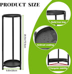 2 Tier Plant Stand Indoor Tall, Black Corner Tiered Round Plant Stand for Indoor Multiple Plants, Metal Flower Pot Stands Outdoor Holders Plant Shelf Display Rack for Balcony Living Room