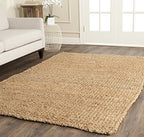 SAFAVIEH Natural Fiber Collection Accent Rug - 4' x 6', Natural, Handmade Farmhouse Jute, Ideal for High Traffic Areas in Entryway, Living Room, Bedroom (NF732A) - size: 4' x 6' (Rectangular)