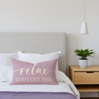 Dusty Lavender Purple Pillow Covers 12x20 Inch Set of 2 – Christian Gifts for Women – Give It to God and Go to Sleep/Relax God’s Got This – Decorative Lumbar Case for Girls’ Room