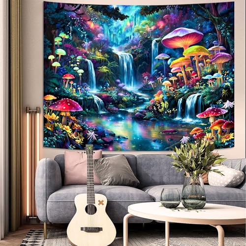 Zussun Hippie Sun Tapestry Boho Vintage Sunrise Nature Tree Lake Wall Tapestry for Bedroom Aesthetic Colorful Landscape Small Tapestries Wall Hanging for Dorm Living Room Decor 60 x 44 Inch - color: Blue Red, size: 60"L x 44"W