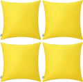 Thmyo 4-Pack 100% Cotton Comfortable Solid Decorative Throw Pillow Case Square Cushion Cover Pillowcase Sublimation Blank Pillow Covers DIY Throw Pillowcase for Sofa(18x18inch/45x45cm,Lemon Yellow)