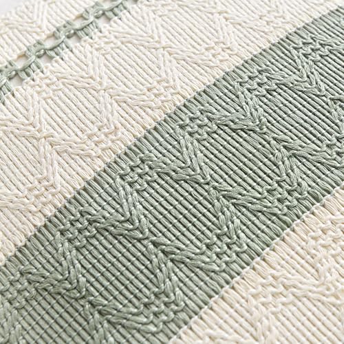 Fancy Homi Set of 2 Sage Green Boho Decorative Throw Pillow Covers 16x16 Inch for Living Room Bedroom Couch Bed Indoors, Rustic Retro Cushion Case 40x40 cm, Bohemian Room Home Decor - color: Sage Green, size: 16" x 16" (Pack of 2)