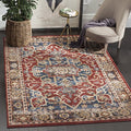 SAFAVIEH Bijar Collection 3' x 5' Red / Royal BIJ605R Traditional Oriental Distressed Non-Shedding Living Room Bedroom Accent Rug - size: 3' x 5' (Rectangular)