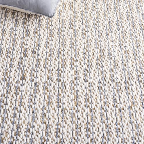 SAFAVIEH Natural Fiber Collection Area Rug - 2'3" x 8' Runner, Natural & Blue, Handmade Jute & Wool, Ideal for Living Room, Hallway, Foyer, Entryway, Bedroom (NFB225N) - color: Natural/Blue, size: 2'3" x 8' (Runner)