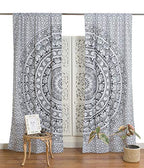 Popular Handicrafts Printed Curtains Panels Set of 2 Indian Hippie Bohemian Beautiful Elephant Mandala Curtain Panels Black and White 42x100 Inch - color: Black and White, size: 42"W x 100"L (Pack of 2)