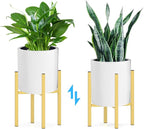 Plant Stand for 10"-16" Plant Pot Indoor Outdoor Corner, Adjustable Metal Heavy Duty for Large Pot (Golden 1 Pack)