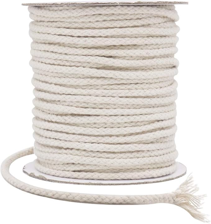 Tenn Well 5mm Macrame Cord, 165Feet Braided Cotton Rope Thick Craft Twine for Macrame Plant Hangers, Wall Hangings, Drawstrings, Clothes Lines, DIY Crafts (Beige)