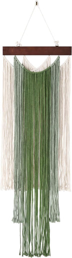 iHUFeather Macrame Wall Hanging Boho Wall Tapestry, Handmade Woven Wall Art for Living Room Bedroom Bohemian Home Decor 47.2" L x 15.7" W（ Green ）