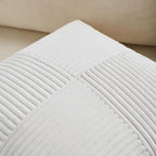 Fancy Homi 2 Packs Pure White Decorative Throw Pillow Covers 18x18 Inch for Living Room Couch Bed Sofa, Farmhouse Boho Home Decor, Soft Corss Corduroy Patchwork Textured Square Cushion Case 45x45 cm