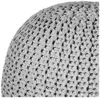 Urban Lifestyle Round Knit Pouf, Light Grey - color: Light Grey