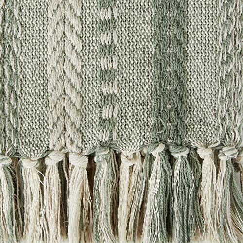 DII Braided Striped Decorative Throw Blanket, 50x60, Artichoke - color: Artichoke