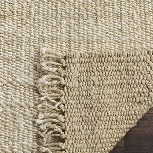 SAFAVIEH Natural Fiber Collection Runner Rug - 2'6" x 8', Ivory, Handmade Boho Fringe Woven Jute, Ideal for High Traffic Areas in Living Room, Bedroom (NF368B) - color: Ivory, size: 2'6" x 8' (Runner)