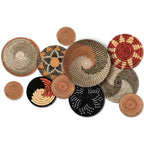 Tatuo 11 Pcs Boho Wall Basket Decor Bulrush Woven Wall Hanging Art Round Farmhouse Rustic Handmade Wicker for Summer Home, Bedroom, Living Room, Kitchen Decorations, Multi Sizes(Classic) - style: Classic