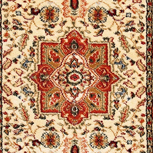 SAFAVIEH Lyndhurst Collection Runner Rug - 2'3" x 6', Ivory & Rust, Traditional Oriental Design, Non-Shedding & Easy Care, Ideal for High Traffic Areas in Living Room, Bedroom (LNH330R) - color: Ivory/Rust, size: 2'3" x 6' (Runner)