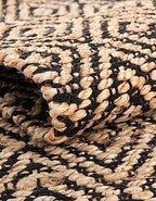 Unique Loom Braided Jute Collection Area Rug - Assam (1' 2" x 6' 1" Table Runner, Black/ Natural) - color: Black/Natural, size: 1'2" x 6'1" (Rectangular)