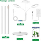 Grow Lights for Indoor Plants, 3 Head Full Spectrum Plant Light with 68" Adjustable Stand for Growing Large Tall Plants, White Halo Floor LED Grow Lamp with 16 Hour Timer