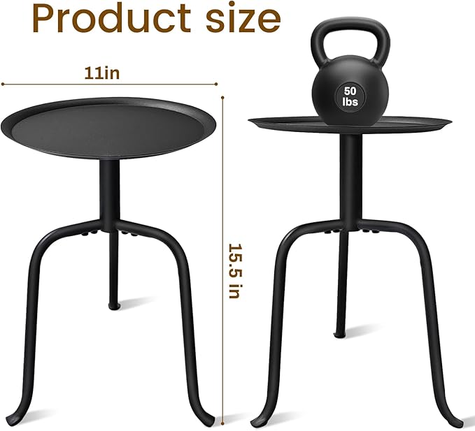 Plant Stand Indoor, Mid Century Single Plant Table, 3-Leg Minimalist Heavy Duty Metal Tall Flower Pot Stand, Modern Round Small Side End Table with Raised Design