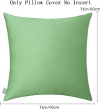 Thmyo 4-Pack 100% Cotton Comfortable Solid Decorative Throw Pillow Case, Square Cushion Cover Pillowcase Sublimation Blank Pillow Covers DIY Throw Pillowcase(16x16 inch/ 40x40cm,Sage Green)