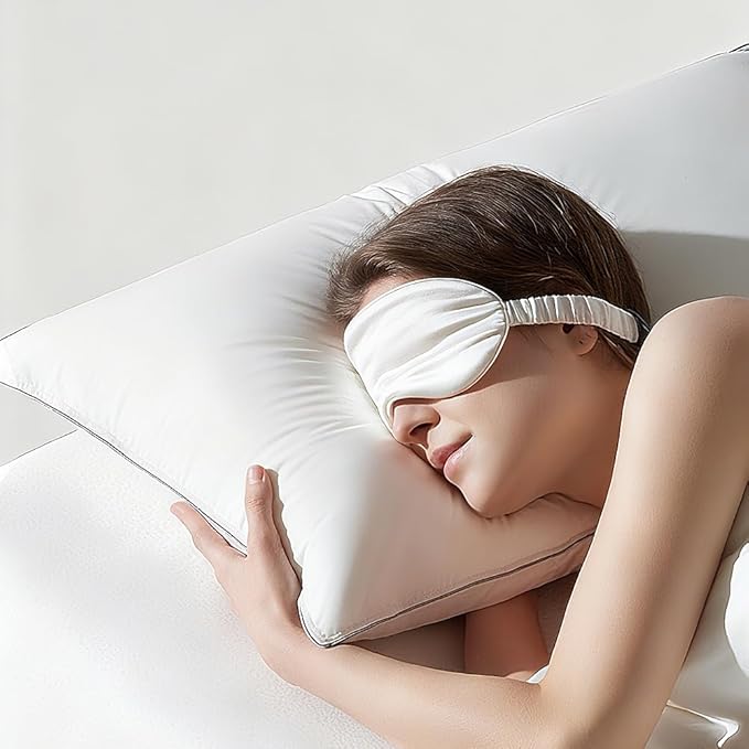 Shatex Soft Bed Pillows Available for All Season, Pillows for Sleeping Standard Size Relieve Cervical Fatigue Ergonomic Pillow Ultra Cozy and Breathable, 1 Pack, White