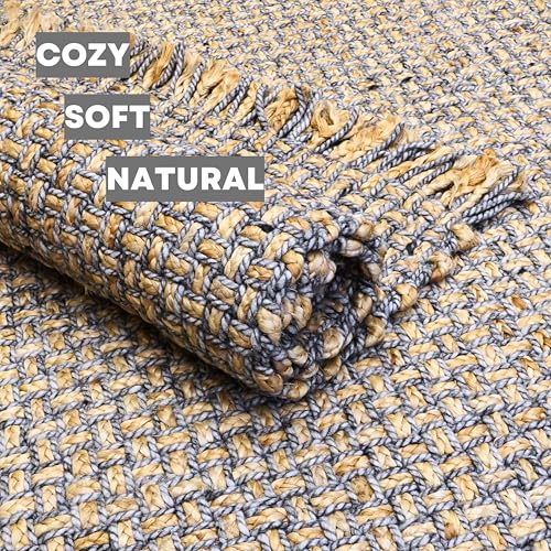 Homespice River Rock Braided Rugs Farmhouse Clearance 4x6 Feet Inches Grey Braided Rug, Bohemian Rugs for Farmhouse Decor - color: River Rock, size: 4' x 6' (Rectangular)