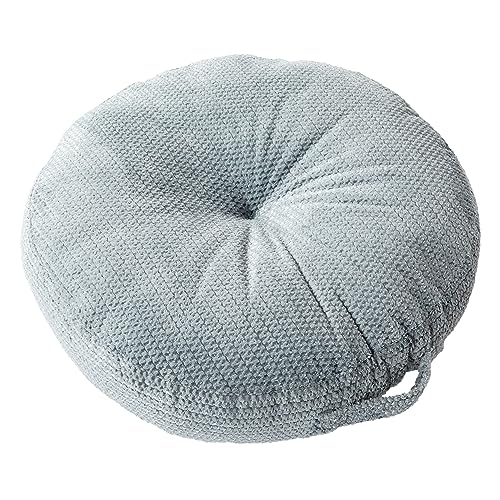 Sorra Home Tufted Floor Pillow with Handle - Round Plush Oversized Pillow for Lounging - Bedroom, Dorm & Indoor Floor Cushion - Sutherland Monument (24" x 24" x 5") - color: Monument, size: 24 in x 24 in x 5 in Circle w/ Handle