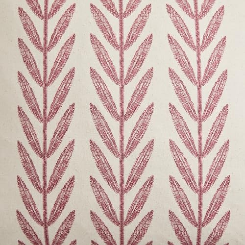 100% Cotton Farmhouse Leaves Throw Pillow Covers Set of 2, 24x24 Inch Burgundy Pastoral Decorative Print Cushion Covers for Sofa Bed Living Room Home Decor - color: Burgundy, size: 24" x 24" (Pack of 2)