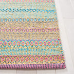 SAFAVIEH Montauk Collection Accent Rug - 3' x 5', Blue & Pink, Handmade Flat Weave Boho Stripe Cotton, Ideal for High Traffic Areas in Entryway, Living Room, Bedroom (MTK851U) - color: Blue/Pink, size: 3' x 5' (Rectangular)