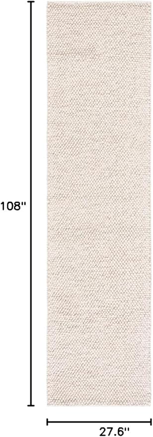 SAFAVIEH Natura Collection Runner Rug - 2'3" x 9', Beige & Ivory, Handmade Wool Blend, Textured Design, Ideal for Living Room, Bedroom, Dining Space (NAT425B)