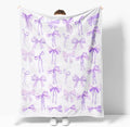 Purple Bows Room Decor Electric Blanket for Girls' Bedroom - 70"x80" Trendy and Funky Bow Throw Blanket
