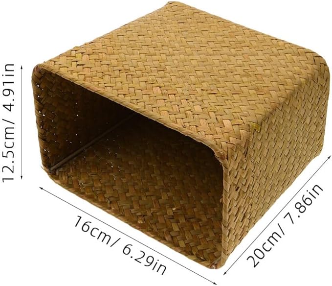 Luxshiny Sea Grass Baskets for Storage Seagrass Waste Basket, Woven Trash Can Wastebasket Garbage Bin Wicker Rattan Laundry Hamper Plant Pot Storage for Kitchen Home Office
