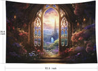 EMMTEEY Fantasy Ceiling Tapestry for Bedroom 92.5X70.9 Inch - Fairytale World Home Decor Witchy Forest Backdrop for Living Room Dorm