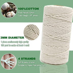 Easy Macrame Kits for Adults Beginners Supplier Wood Beads,Rings,Wooden Dowel for Macrame Plant Hangers,Boho Wall Hanging with Instruction Book for Starters Christmas Crafts for Adults