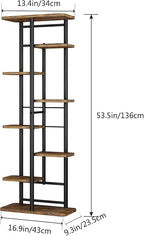 LINZINAR Plant Stand 8 Tier 9 Potted Multiple Flower Pot Holder Shelf Indoor Outdoor Planter Rack Storage Organizer for Patio Garden Corner Balcony Living Room (Black, 8 Tier)