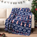 PAVILIA Christmas Snowman Throw Blanket | Blue Holiday Christmas Fleece Blanket | Soft, Plush, Warm Winter Cabin Throw, 50x60 (Blue Christmas) - color: Blue Christmas, size: 50 x 60 Inches - Throw