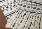 Macrame Woven Wall Tapestry Hanging Art, 20x34 H Large Boho Chic Bohemian Morocco Black White Folk-Custom Geometric Tapestries Decor for Apartment Dorm Kids Living Room Bedroom Door Entrance