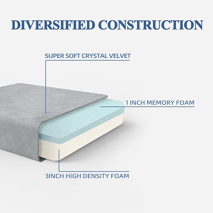 SINWEEK 4" Twin Memory Foam Folding Mattress with Storage Bag - Foldable Trifold Floor Bed Topper, CertiPUR-US Certified Guest Sleeping Pad, Machine Washable Cover