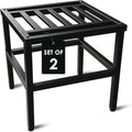 Plant Stand Indoor Outdoor,13 Inch Round Metal Plant Stands Riser,Heavy Duty Wrought Iron Pedestal Holders for Large Flower Pot,Outside Rust-Proof Black Flower Display Shelf for Patio,2-Pack