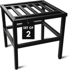 Plant Stand Indoor Outdoor,13 Inch Round Metal Plant Stands Riser,Heavy Duty Wrought Iron Pedestal Holders for Large Flower Pot,Outside Rust-Proof Black Flower Display Shelf for Patio,2-Pack