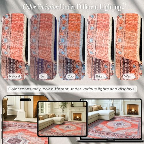 Fame Rugs Turkish Rug. Washable Vintage Oriental Antique Inspired Traditional Doormat Small Modern Area Rugs Luxury Entryway Entry Bedroom Bathroom Kitchen (380TT, 2' x 3') - color: 380tt, size: 2' x 3' (Rectangular)