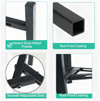 Adjustable Plant Stand Indoor Outdoor, Heavy Duty Metal Modern Plant Holder for 8-12 Inch Pots, Stable Corner Flower Pot Stand Black (Pot & Plant Not Included) (Back-2PCS)