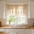Macrame Wall Hanging Boho Woven Tapestry Valance Window Kitchen Macrame Curtain Door Divider Decoration Bedroom Home Macrame Curtains 55.1" Wx23.6 L