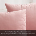 MIULEE Velvet Throw Pillow Covers 12x20 Inch, Pack of 2 - Dusty Pink, Soft Solid Lumbar Decorative Pillow Covers Modern Luxury Home Decor for Spring Couch Sofa Bedroom Livingroom