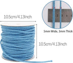 Tenn Well Braided Cotton Cord, 165 Feet 5mm Wide Macrame Cotton Rope for Plant Hangers Wall Hangings Dream Catchers DIY Crafts (Blue)